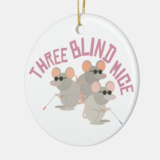 Drie blinde muizen keramisch ornament (Links)