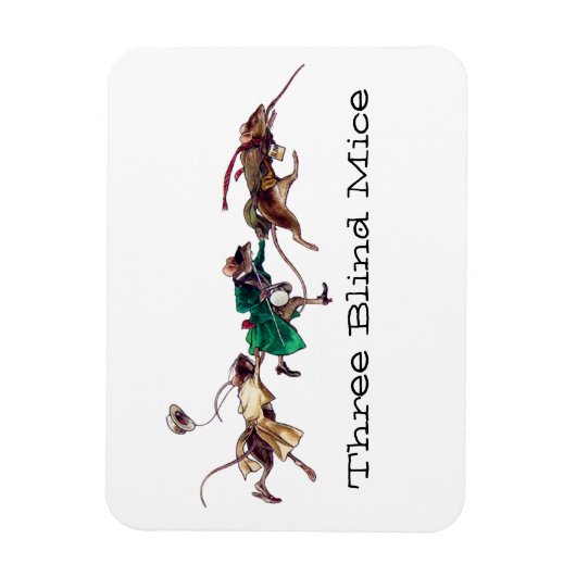 Drie blinde muizen magneet (Verticaal)