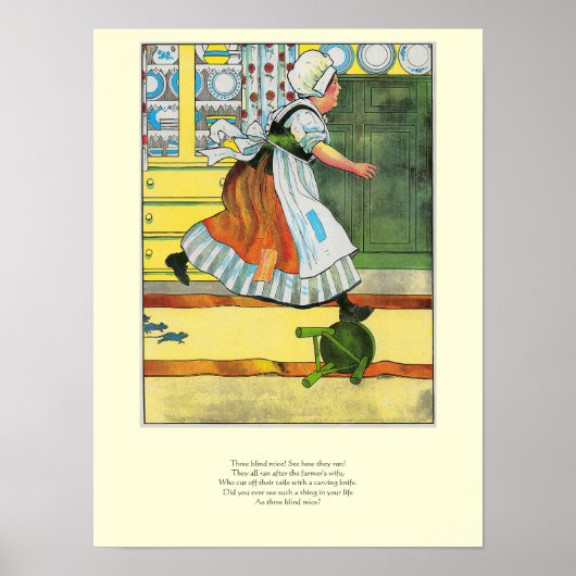 Drie Blinde Muizen Moeder Gans Kwekerij Rijm Poster (Voorkant)