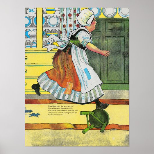 Drie Blinde Muizen Moeder Gans Kwekerij Rijm Poster (Voorkant)