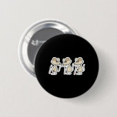 drie blinde muizen ronde button 5,7 cm (Voorkant /achterkant)