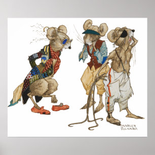 Drie blinde muizen van Charles Folk Poster