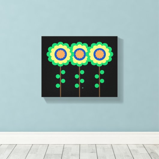 Drie Bloemen Canvas Afdruk (Insitu (Houten vloer))