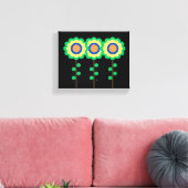 Drie Bloemen Canvas Afdruk (Insitu (Woonkamer))