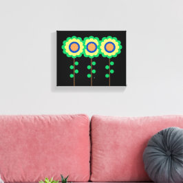 Drie Bloemen Canvas Afdruk