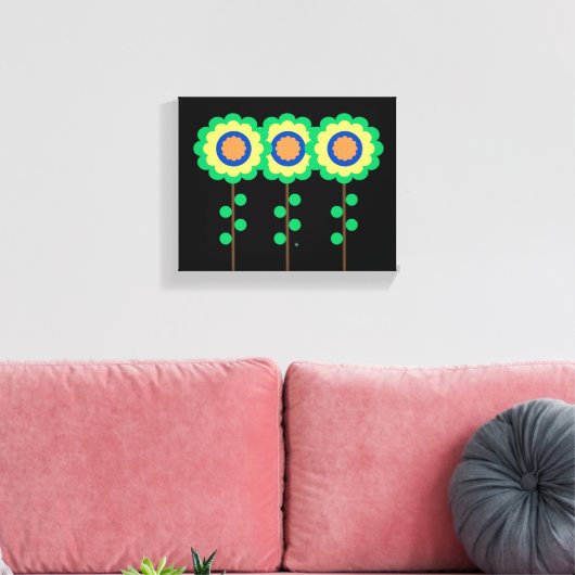 Drie Bloemen Canvas Afdruk (Insitu (Woonkamer))