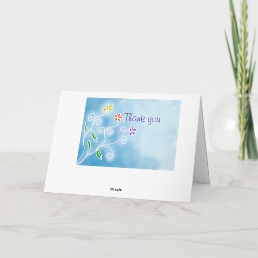 Drie bloemen Dank u - Personaliseer Bericht Kaart (Achterkant)