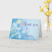 Drie bloemen Dank u - Personaliseer Bericht Kaart (Gele Bloem)