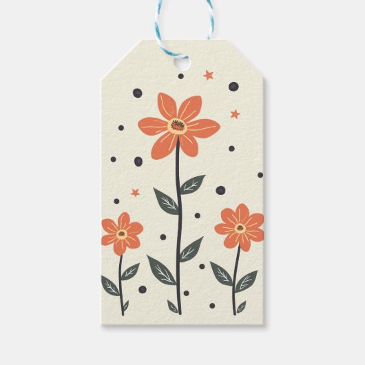 Drie bloemen Gift Label Cadeaulabel (Voorkant)