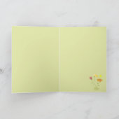 Drie bloemen in de zon - Birthday transparant. Kaart (Binnen)