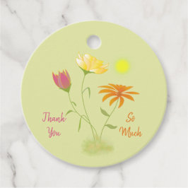 Drie bloemen in de zon - transparant. bedankjes labels