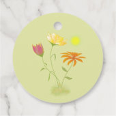 Drie bloemen in de zon - transparant. bedankjes labels (Achterkant)