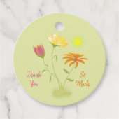 Drie bloemen in de zon - transparant. bedankjes labels (Voorkant)