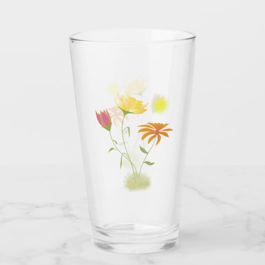 Drie bloemen in de zon - transparant. glas (Achterkant)