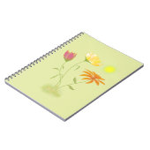 Drie bloemen in de zon - transparant. notitieboek (Linkerzijde)