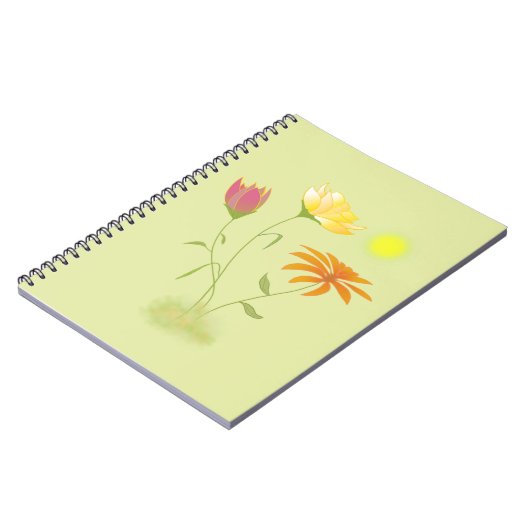 Drie bloemen in de zon - transparant. notitieboek (Linkerzijde)