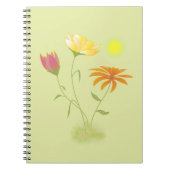 Drie bloemen in de zon - transparant. notitieboek (Voorkant)