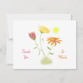 Drie Bloemen in de zon - transparant op wit. Bedankkaart (Voorkant)