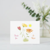 Drie Bloemen in de zon - transparant op wit. Bedankkaart (Staand voorkant)