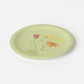 Drie bloemen in de zon - transparant. papieren bordje (Gekanteld)