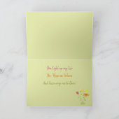 Drie Bloemen in de Zon - transparant + tekst. Kaart (Binnen)