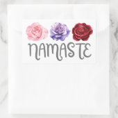 Drie bloemen Namaste Rechthoekige Sticker (Tas)