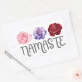 Drie bloemen Namaste Rechthoekige Sticker (Envelop)