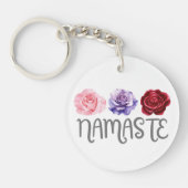Drie bloemen Namaste Sleutelhanger (Voorkant)