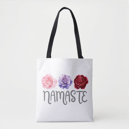 Drie bloemen Namaste Tote Bag (Voorkant)