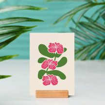 Drie bloemen op een wijnstok - houten houder optie