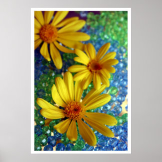 drie bloemen poster