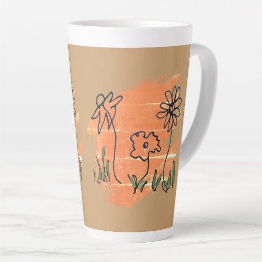 Drie Bloemen Verf Staal Latte Mok (Rechterhoek)
