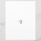 Drie bloemetjes met groene en oranje bloemblaadjes (Voorkant)