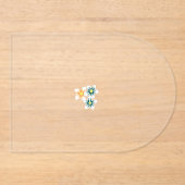 Drie bloemetjes met groene en oranje bloemblaadjes acryl uitnodigingen (Voorkant)