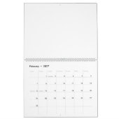 Drie bloemetjes met groene en oranje bloemblaadjes kalender (Feb 2027)