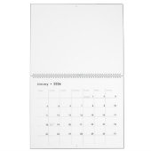 Drie bloemetjes met groene en oranje bloemblaadjes kalender (Jan 2026)