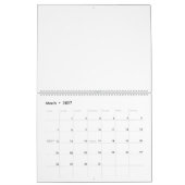 Drie bloemetjes met groene en oranje bloemblaadjes kalender (Mar 2027)
