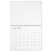 Drie bloemetjes met groene en oranje bloemblaadjes kalender (Jan 2027)