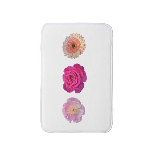 Drie bloempatronen badmat (Voorkant Verticaal)