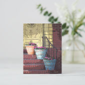 Drie bloempotten briefkaart (Staand voorkant)