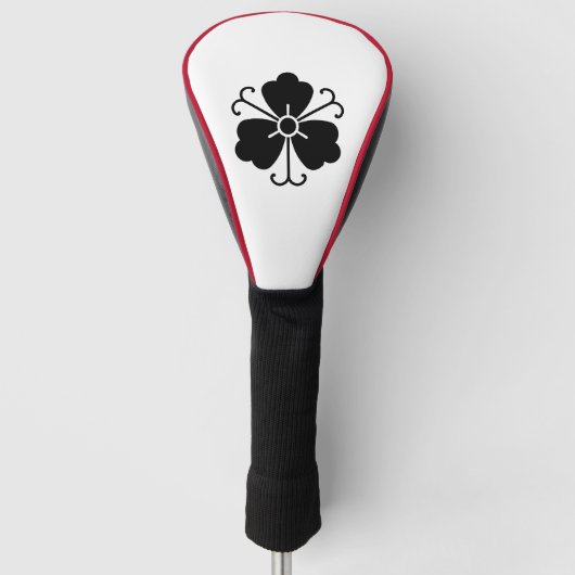 Drie bloesems van blauwe regen met ranken golfheadcover (Voorkant)