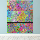 drie blokken van meerkleurige abstracte vormen canvas afdruk (Insitu (Houten vloer))