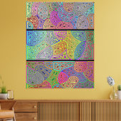 drie blokken van meerkleurige abstracte vormen canvas afdruk (Insitu (Woonkamer))