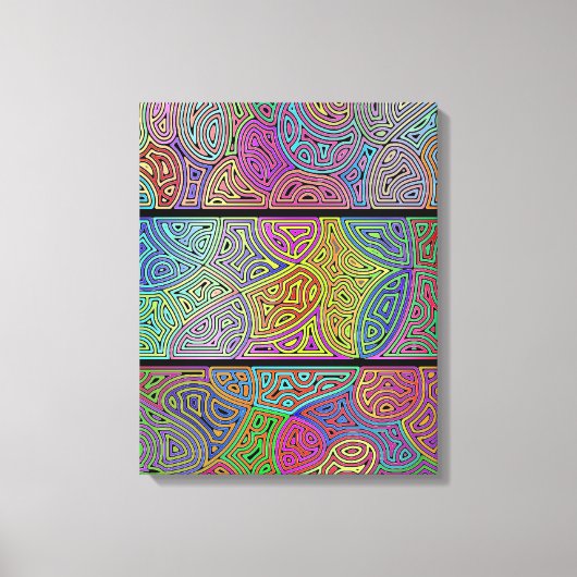 drie blokken van meerkleurige abstracte vormen canvas afdruk (Voorkant)