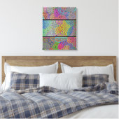 drie blokken van meerkleurige abstracte vormen canvas afdruk (Insitu (Slaapkamer))