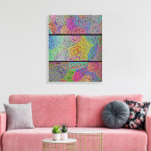 drie blokken van meerkleurige abstracte vormen canvas afdruk (Insitu (Woonkamer))