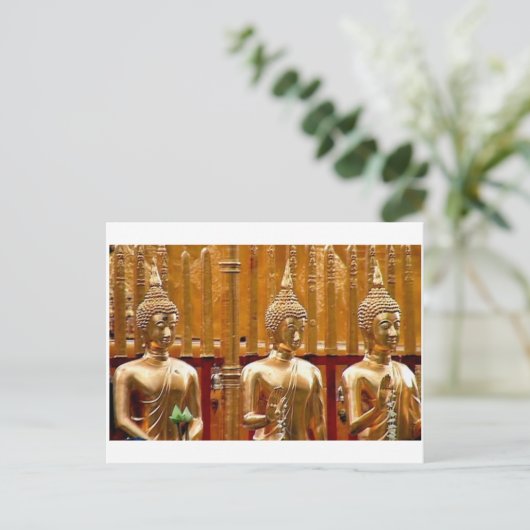 Drie Boeddha's in Thailand Briefkaart (Staand voorkant)