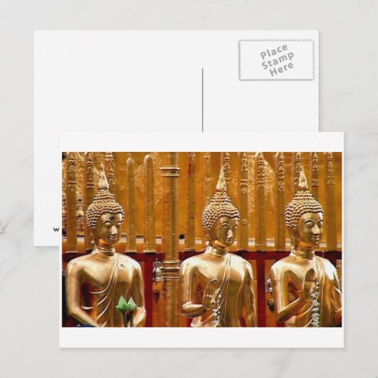Drie Boeddha's in Thailand Briefkaart (Voorkant / Achterkant)