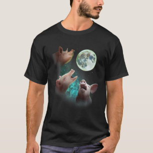 Drie Boerderij Varkens Howl bij Moon 3 Wolfs Funny T-shirt