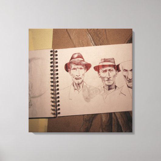 Drie Boeren Grote Depressie Canvas (Voorkant)